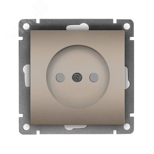 Изображение товара Розетка одноместная UNIVersal серия Афина б/з, с/у, з/ш, 16А, 220В, шампань (еврослот), механизм (шт)