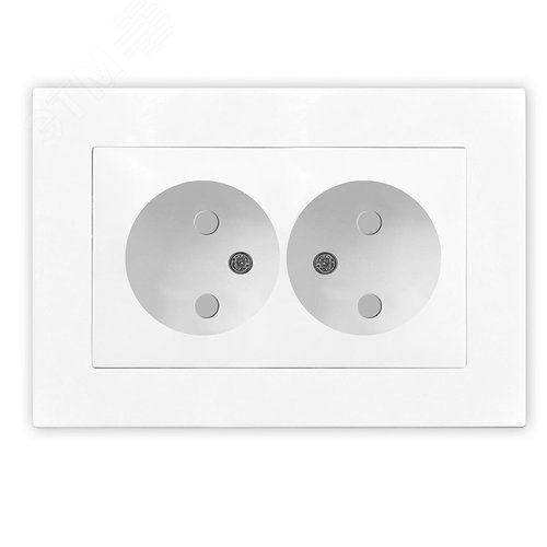 Изображение товара Розетка двухместная UNIVersal серия Афина б/з, с/у, з/ш, 16А, 220В, белая (еврослот), механизм (шт)