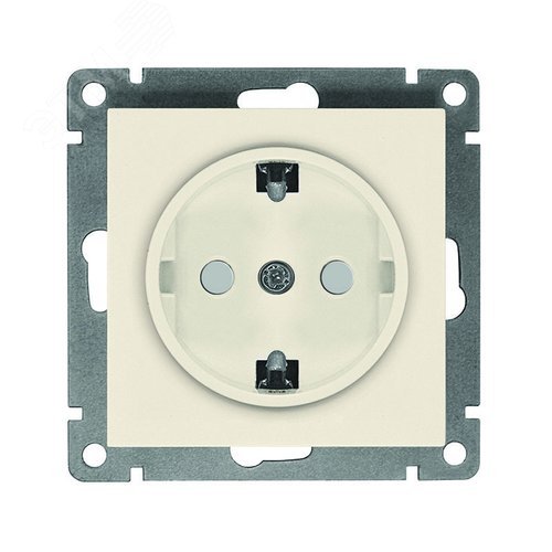 Изображение товара Розетка одноместная UNIVersal серия Афина с/з, с/у, з/ш, 16А, 220В, слоновая кость (ivory) (еврослот), механизм (шт)