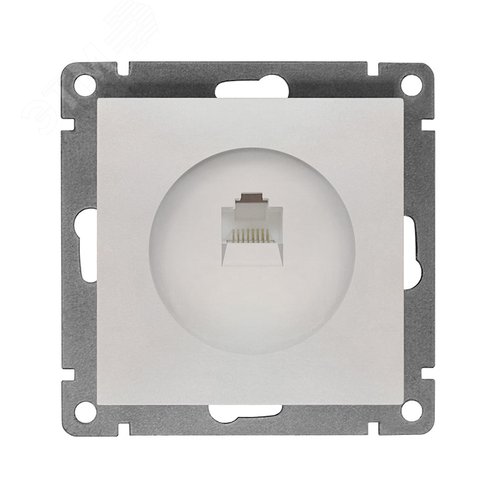 Изображение товара Розетка компьютерная одноместная UNIVersal серия Афина, с/у, 1А, RJ45, жемчуг (еврослот), механизм (шт)