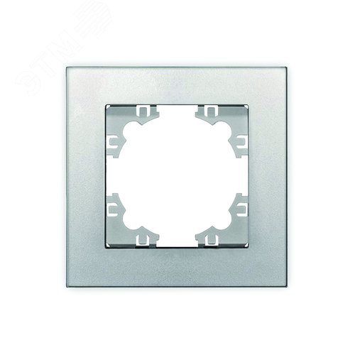 Изображение товара Рамка одноместная горизонтальная Афина серебро (еврослот) (шт)