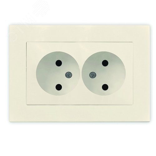 Изображение товара Розетка двухместная UNIVersalсерия Афина б/з, с/у, 16А, 220В, слоновая кость (ivory) (еврослот), механизм (шт)