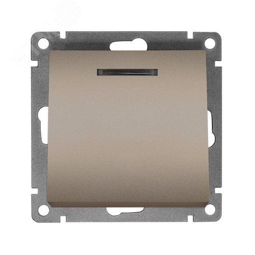 Изображение товара Выключатель одноклавишный с подсветкой UNIVersal серия Афина , с/у, 10А, 220В, шампань (еврослот), механизм (шт)