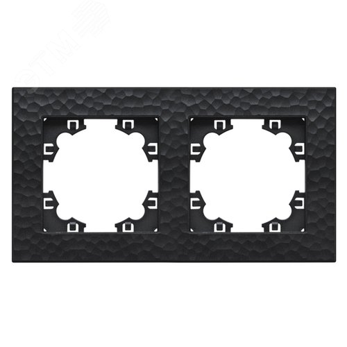 Изображение товара Рамка фактурная 2 поста универсальная UNIVersal Афина графит (еврослот) (шт)