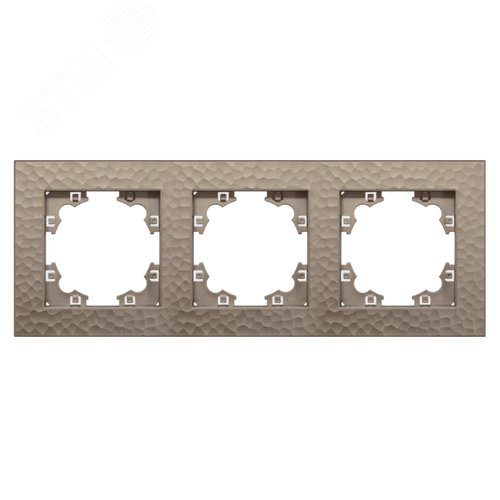 Изображение товара Рамка фактурная 3 поста универсальная UNIVersal Афина шампань (еврослот) (шт)