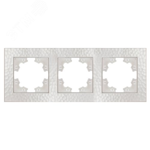 Изображение товара Рамка фактурная 3 поста универсальная UNIVersal Афина жемчуг (еврослот) (шт)
