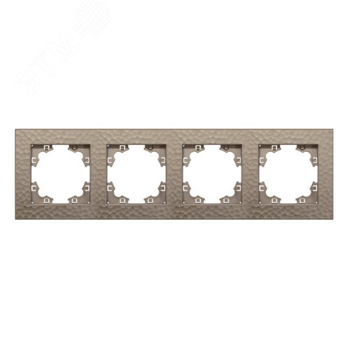 Изображение товара Рамка фактурная 4 поста универсальная UNIVersal Афина шампань (еврослот) (шт)