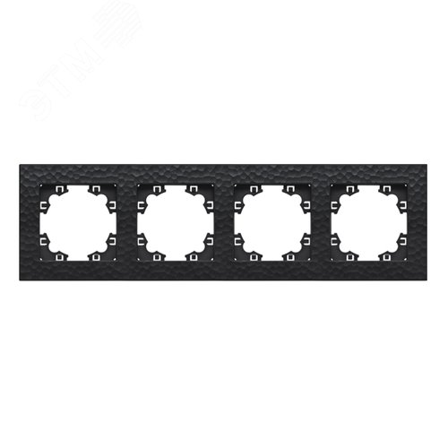 Изображение товара Рамка фактурная 4 поста универсальная UNIVersal Афина графит (еврослот) (шт)