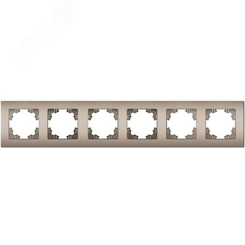 Изображение товара Рамка шестиместная горизонтальная Афина шампань (еврослот) (шт)