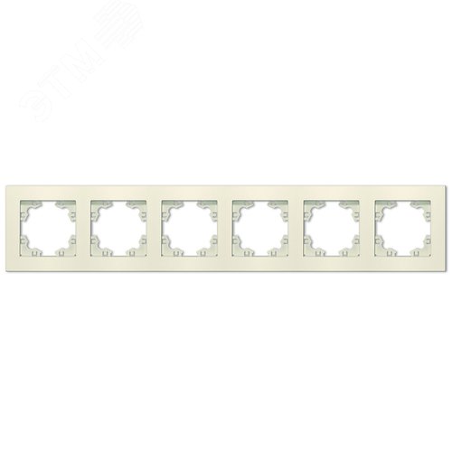 Изображение товара Рамка шестиместная горизонтальная Афина слоновая кость (ivory) (шт)