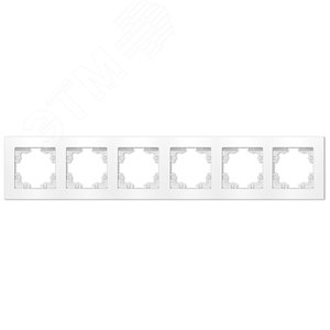 Рамка шестиместная горизонтальная серия Афина белая (еврослот)