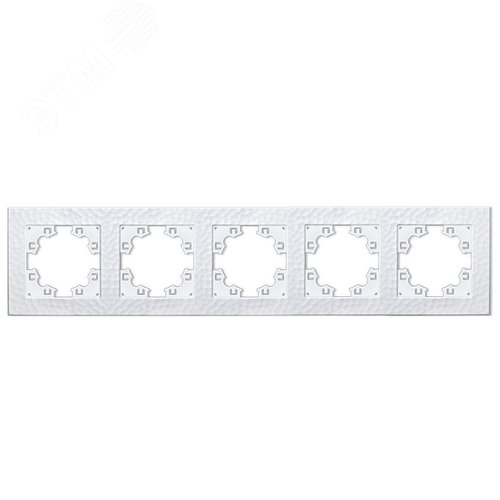 Изображение товара Рамка фактурная 5 постов универсальная UNIVersal Афина белая (еврослот) (шт)
