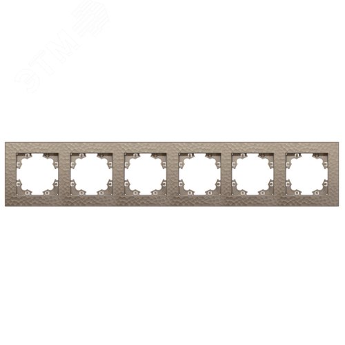 Изображение товара Рамка фактурная 6 постов универсальная UNIVersal Афина шампань (еврослот) (шт)