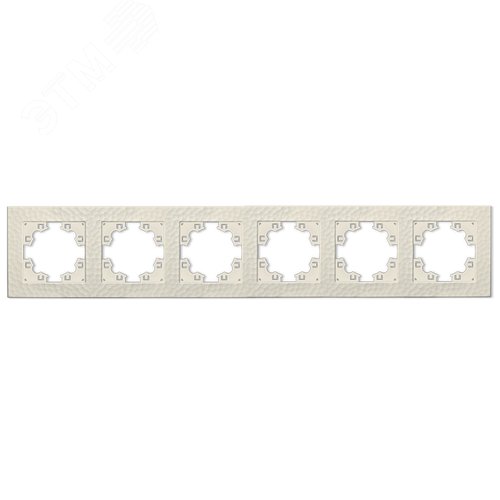 Изображение товара Рамка фактурная 6 постов универсальная UNIVersal Афина слоновая кость (ivory) (еврослот) (шт)