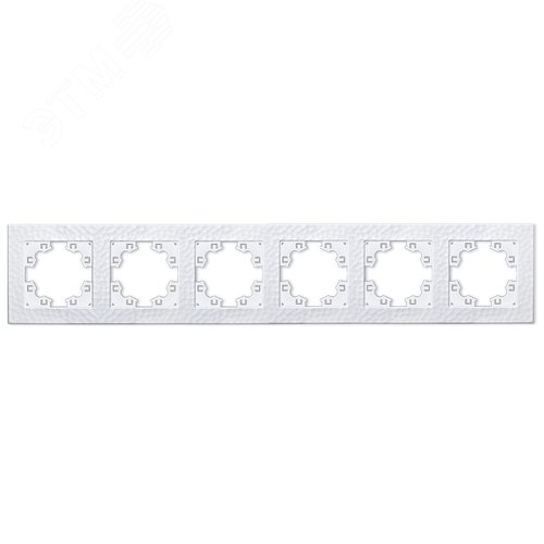 Изображение товара Рамка фактурная 6 постов универсальная UNIVersal Афина белая (еврослот) (шт)