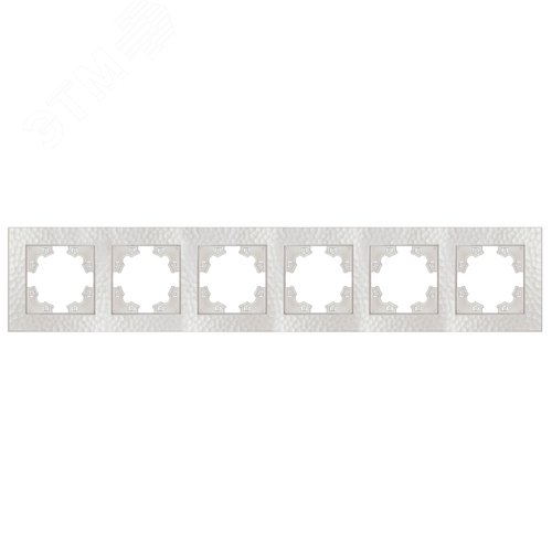 Изображение товара Рамка фактурная 6 постов универсальная UNIVersal Афина жемчуг (еврослот) (шт)