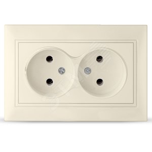Изображение товара Розетка Севиль 2-ая без заземления слоновая кость (ivory) (шт)