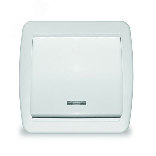 Изображение товара Клио Выключатель одноклавишный с подсветкой IP44 бел. (шт)