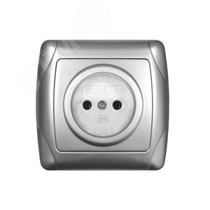 Изображение товара Маргарита розетка одноместная б/з, с/у, 16А, 220В, серебро (еврослот) (шт)