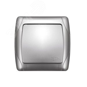 Изображение товара Маргарита розетка одноместная с крышкой с/з, с/у, 16А, 220В, серебро (еврослот) (шт)