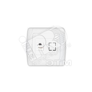 Изображение товара Розетка компьютерная RJ45 скрытая Маргарита белая (шт)