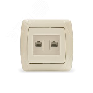 Изображение товара Маргарита розетка двухпортовая компьютерная RJ45, сл.кость (ivory) (еврослот) (шт)