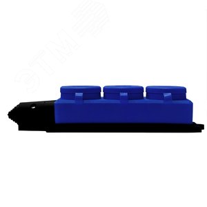 Колодка 3-х местная однофазная с заглушками Компакт с/з каучук 16А 250В IP44 цвет синий (еврослот) 3044 UNIVersal - 2