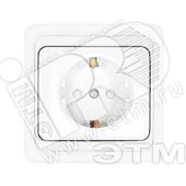 Изображение товара Розетка Валери с заземлением и защитной шторкой белая