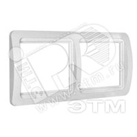 Изображение товара Рамка 2 поста Валери горизонтальная белая, монтаж скрытый, пластиковая, классика