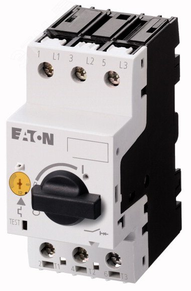 Выключатель автоматический для защиты двигателя 1.6А 3П отключающая способность 150кА диапазон уставки 1-1.6А, PKZM0-1,6 072735 EATON