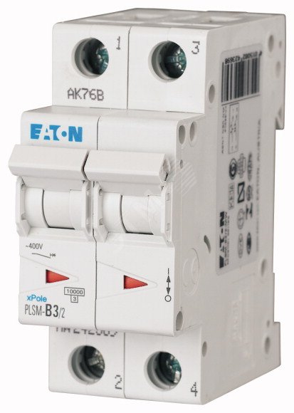 Изображение товара Автоматический выключатель 6А EATON, 2 полюса, отключающая способность 7 кА