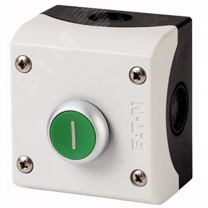 Зеленая кнопка в корпусе, 1НО+1НЗ,  M22-D-G-X1/KC11/I