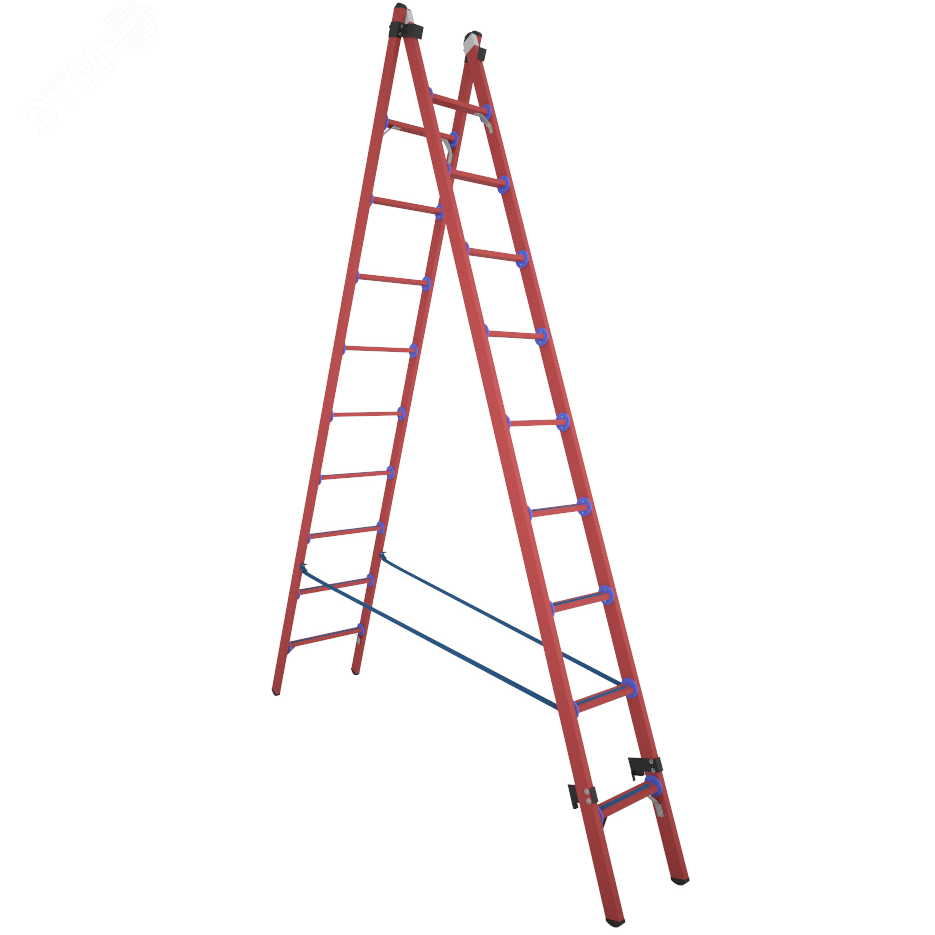 Изображение товара Лестница-стремянка диэлектрическая АнтиТок ССД-У 2х9 двухсекционная профессиональная