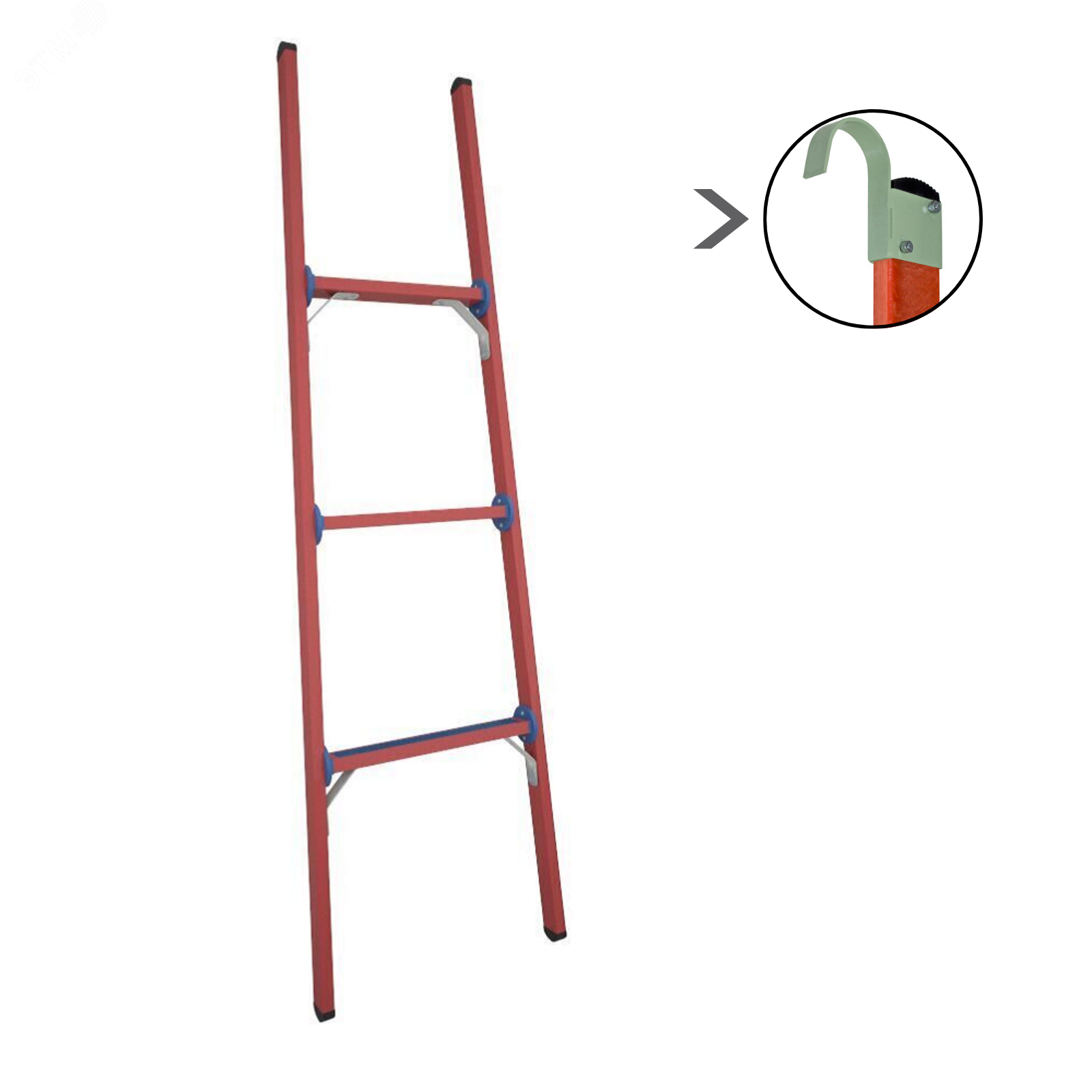 Изображение товара Лестница стеклопластиковая приставная диэлектрическая, крюки ЛСПД-1, 5 К (шт)