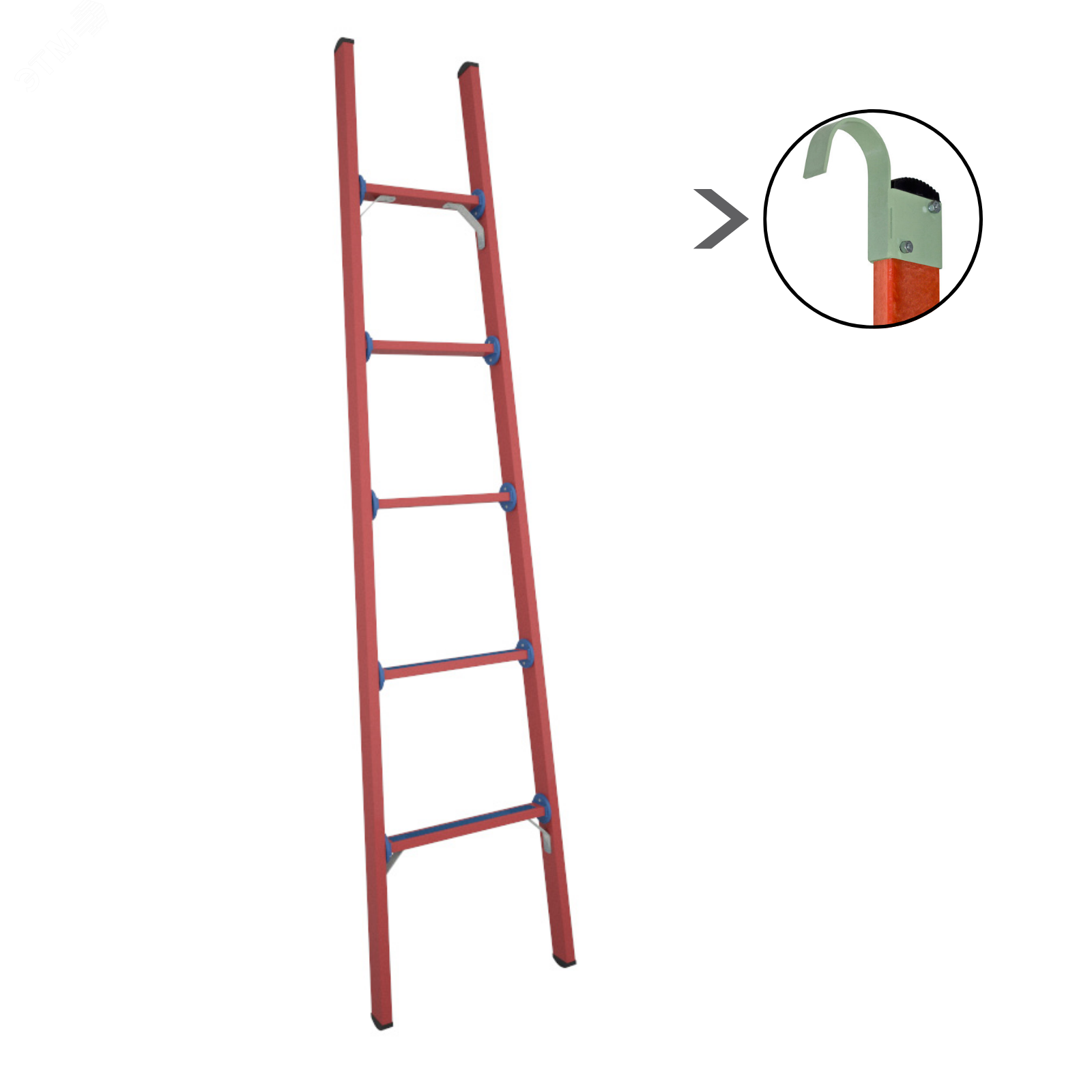 Изображение товара Лестница стеклопластиковая приставная диэлектрическая, крюки ЛСПД-2,0 ЕК (шт)