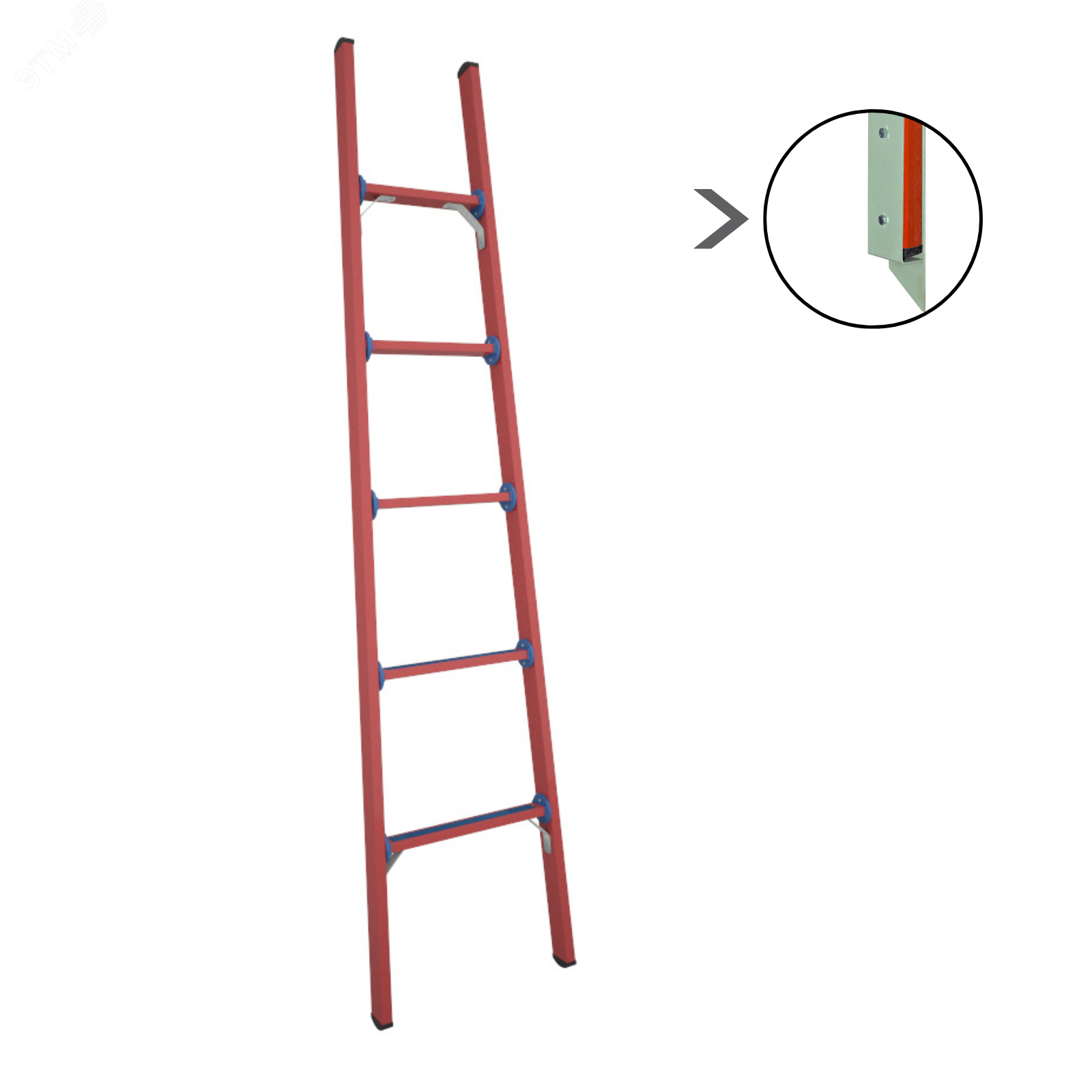 Изображение товара Лестница стеклопластиковая приставная диэлектрическая, мягкий грунт ЛСПД-2,0 Евро МГ (шт)