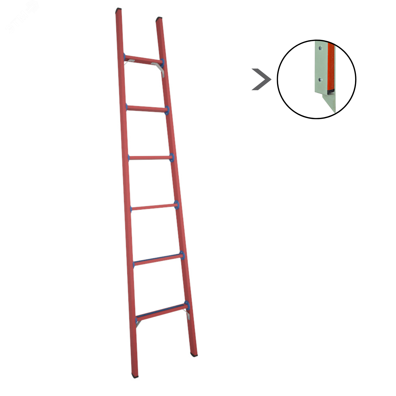 Изображение товара Стеклопластиковая приставная диэлектрическая лестница ЛСПД-2,5 Евро Мг для безопасных работ