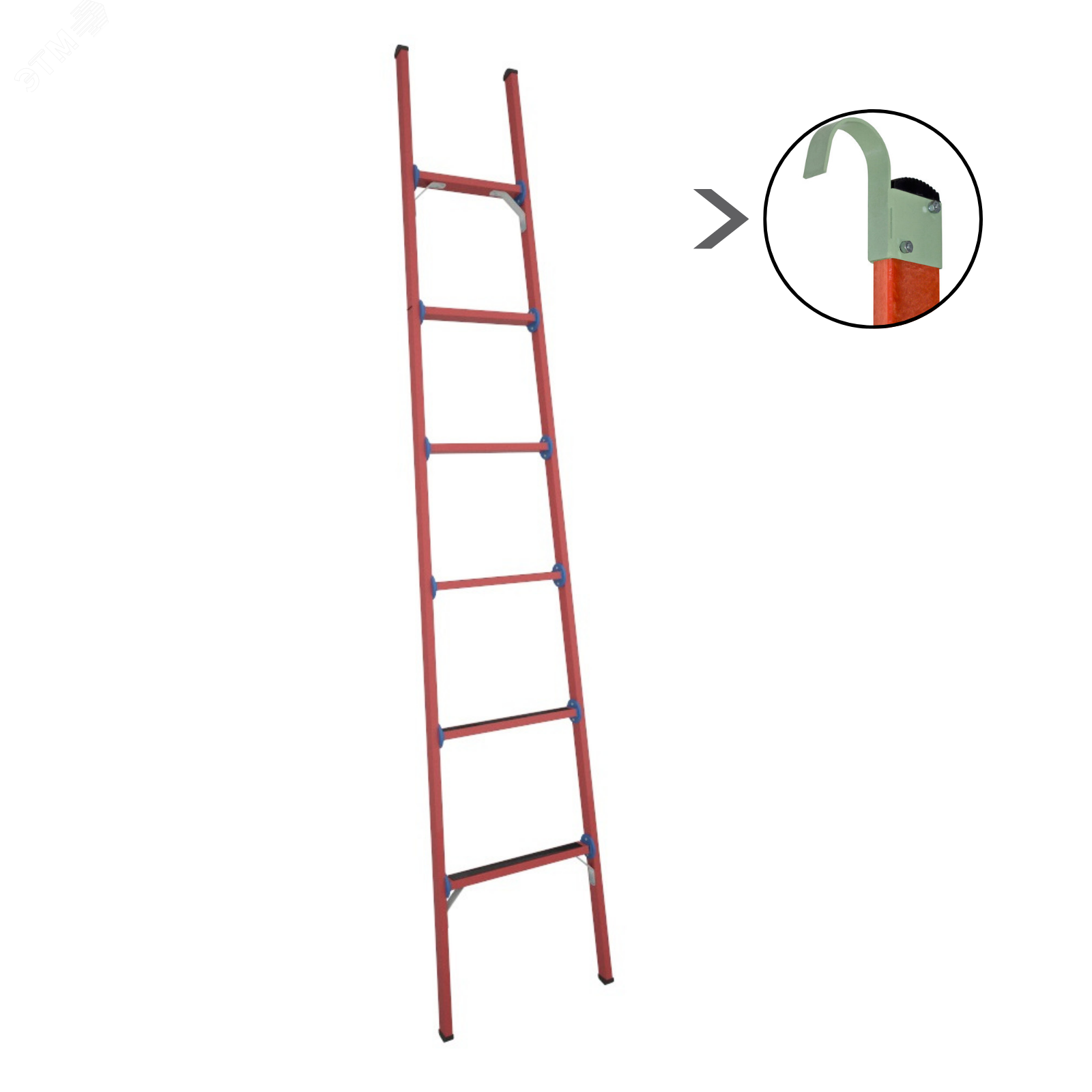 Изображение товара Лестница стеклопластиковая приставная диэлектрическая, крюки ЛСПД-2,5 К (шт)