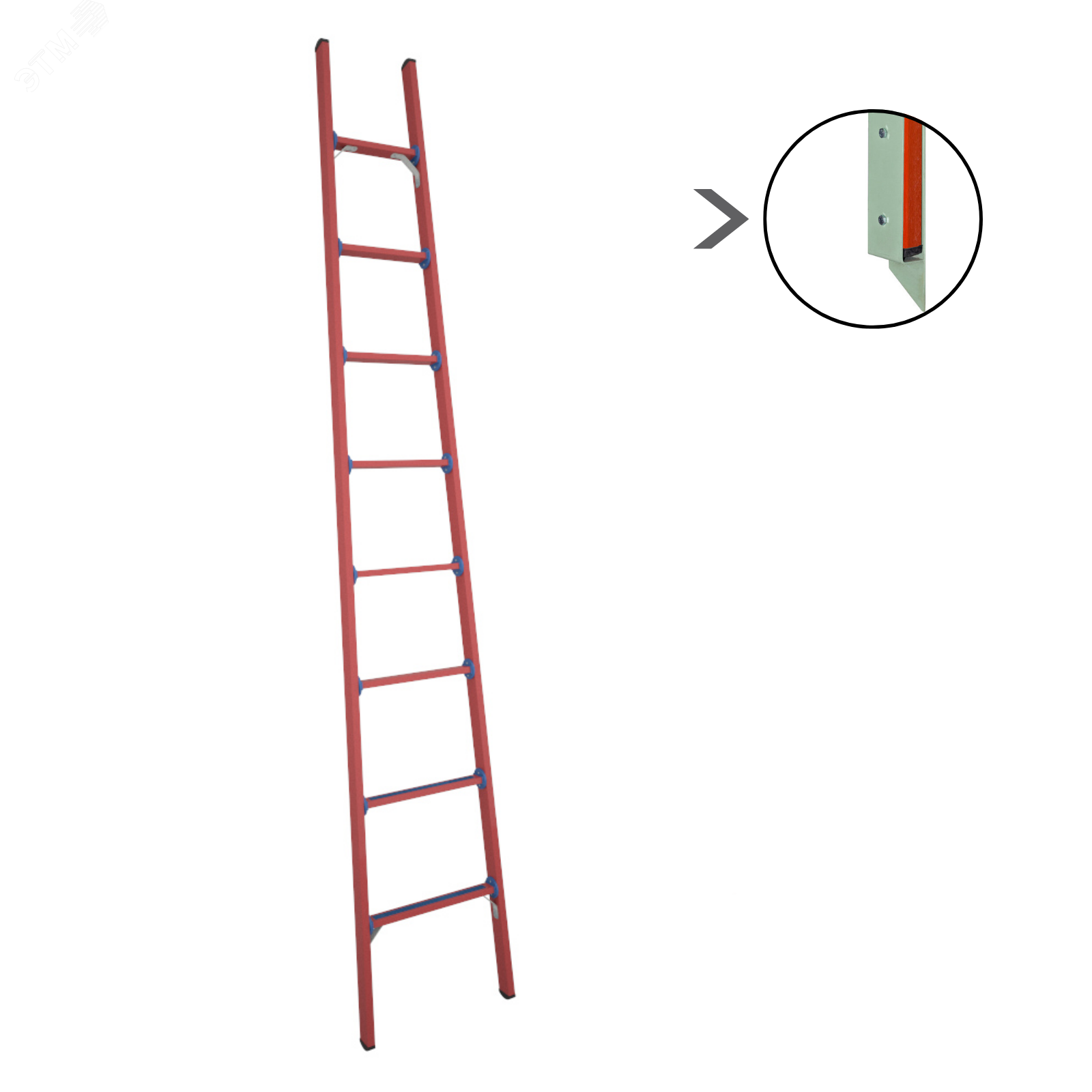 Изображение товара Лестница стеклопластиковая приставная диэлектрическая мягкий грунт ЛСПД-3,0 Евро Мг (шт)