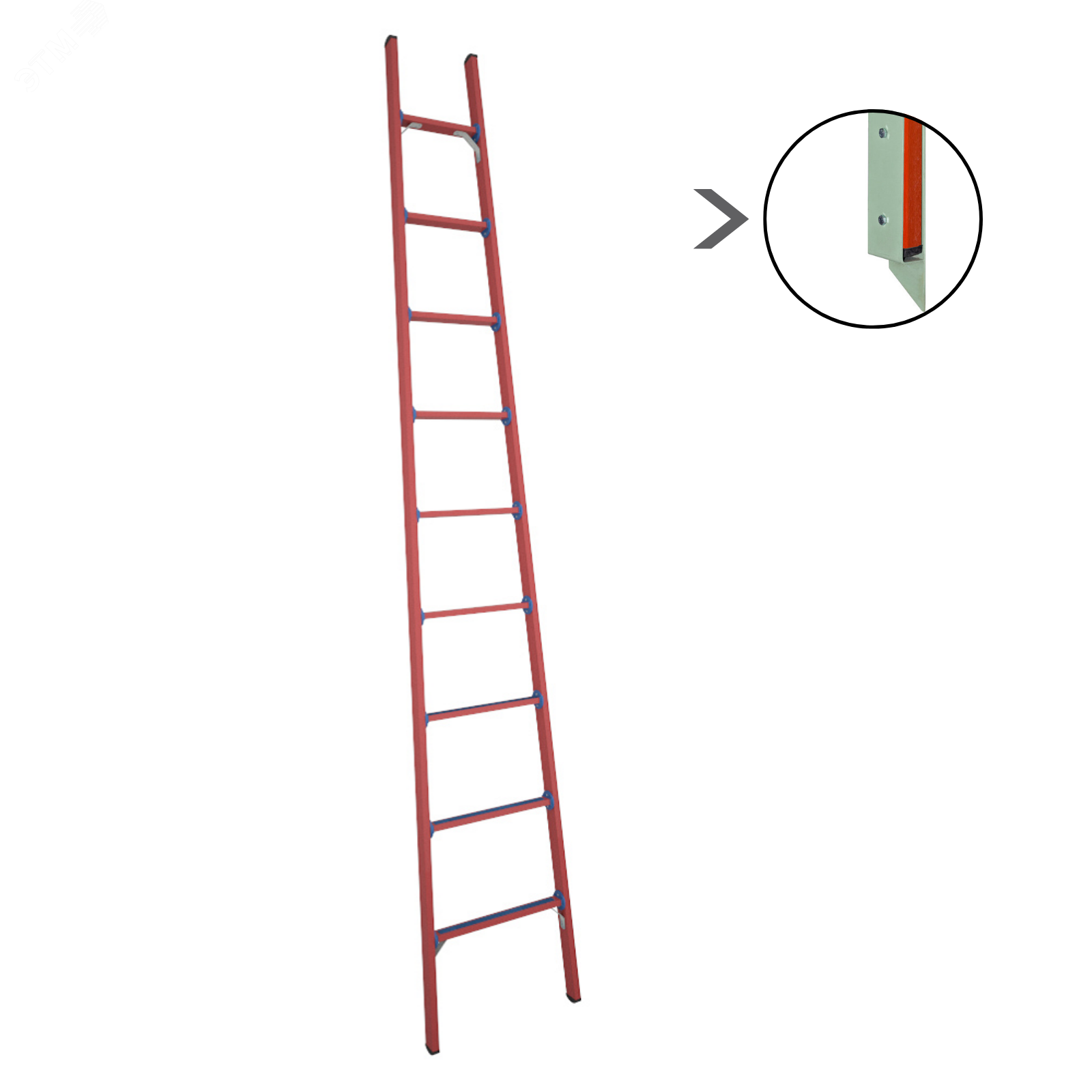 Изображение товара Лестница стеклопластиковая приставная диэлектрическая мягкий грунт ЛСПД-3 5 Евро Мг (шт)