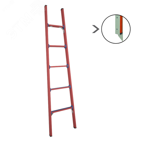 Изображение товара Лестница стеклопластиковая приставная диэлектрическая, мягкий грунт ЛСПД-2,0 Евро МГ (шт)