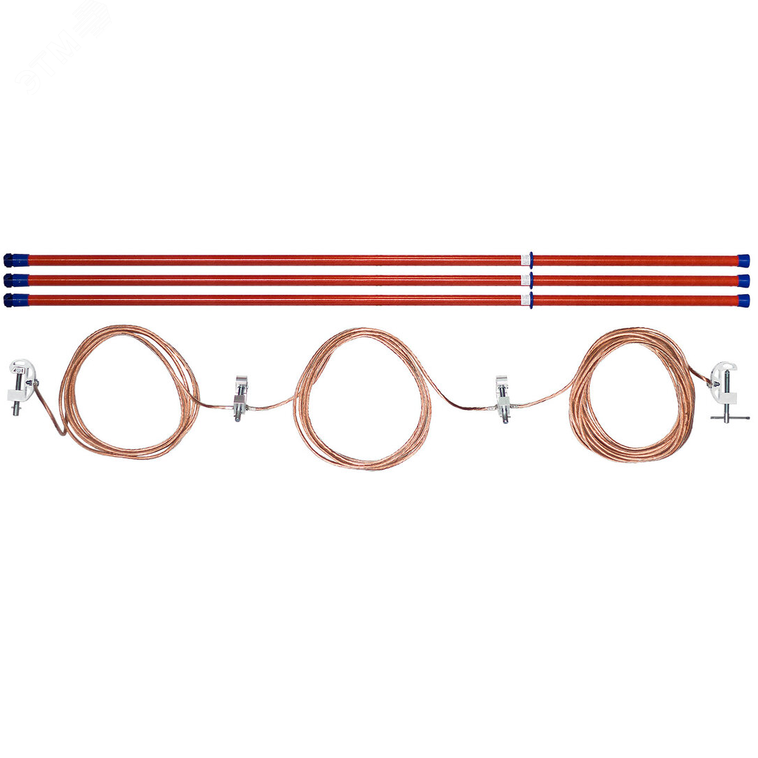 Изображение товара Заземление переносное для ВЛ до 10 кВ ЗПЛ-10-3 Д 3 штанги (шт)