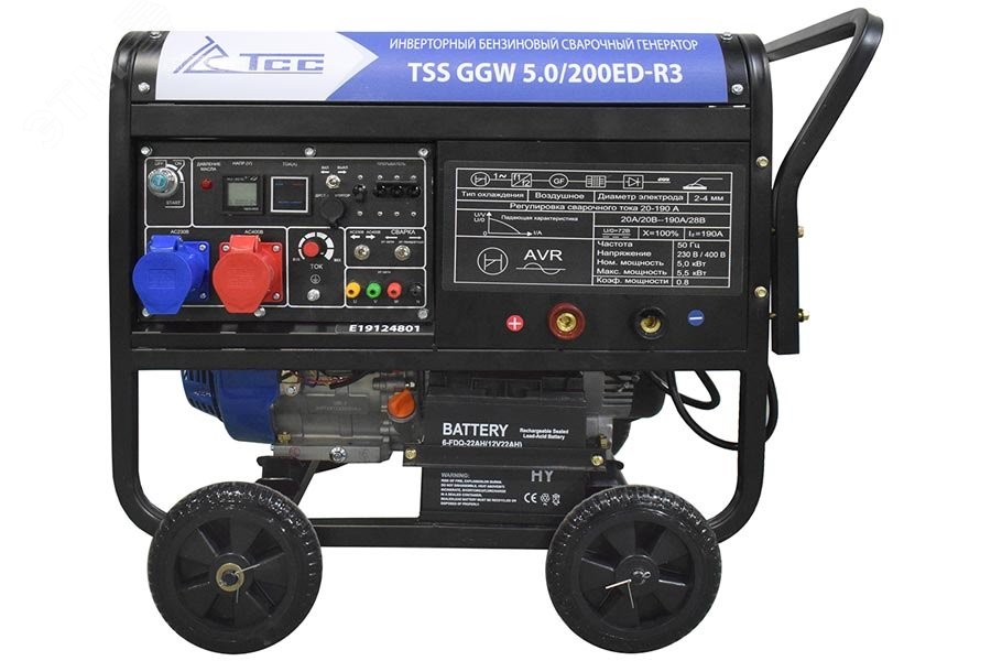 Инверторный бензиновый сварочный генератор TSS GGW 5.0/200ED-R3 26494 ТСС