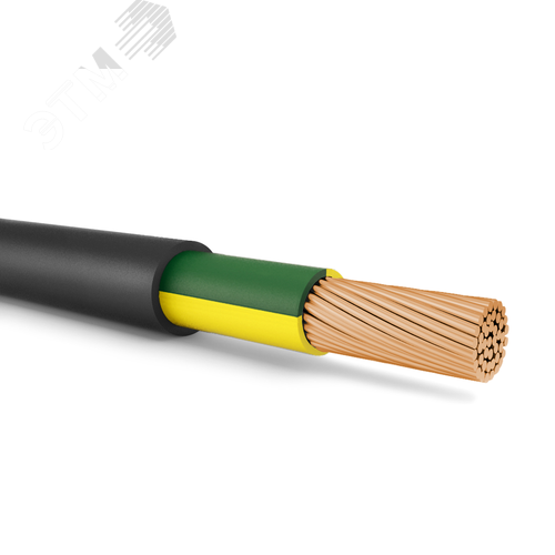 Кабель силовой ВВГнг(А)-LS 1х120(мк)(PE)-1 многопроволочный желто-зеленый ТРТС - фото 1