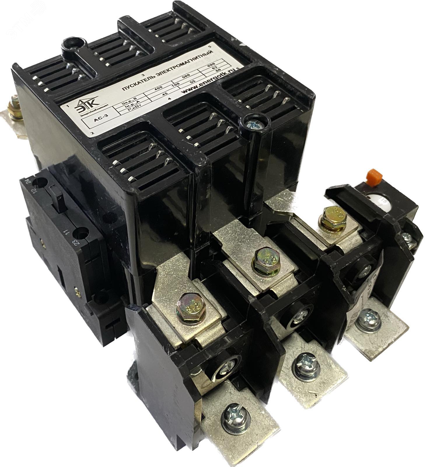 Изображение товара Пускатель электромагнитный ПМА-5200 УХЛ4 В, 110В/50Гц, 2з+2р, 100А, нереверсивный, с реле РТТ-221П 53,5-63,0А, IP00, (ЭТК) (шт)