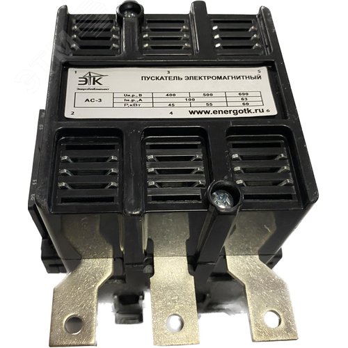 Пускатель электромагнитный ПМА-5102 УХЛ4 В, 220В, 2з+2р, 100А, нереверсивный, без реле, IP00 ЭТК - фото 1