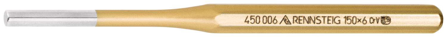 Выколотка Standard DIN 6450, 6.0 мм, 10X150 мм, 8-гранный профиль, Cr-V, золотистая
