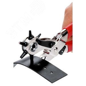 Просекатель с револьверной головкой, пуансоны 2-2.5-3-3.5-4-5 мм, для кожи/ткани/пластика, 220 мм, никелерованные - фото 2