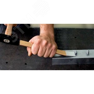 Зубило шлицевое загнутое, ширина резца 27 мм, (26X7)X240 мм, плоско-овальный профиль, полировка - фото 2