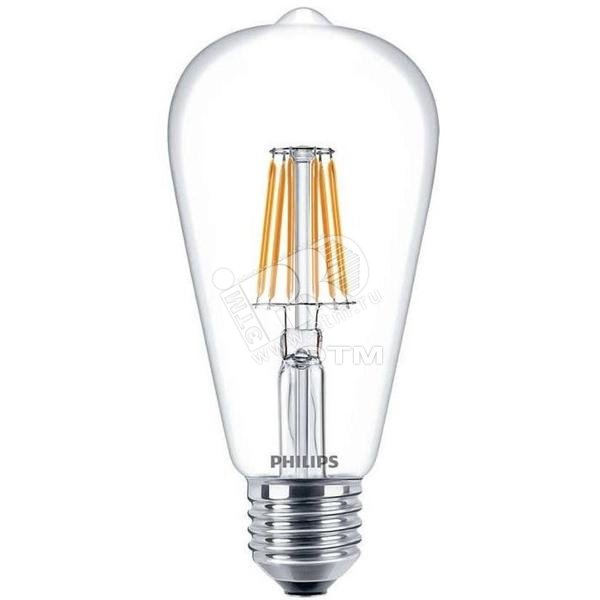 Лампа светодиодная LED 7.5(70)Вт E27 2700К ST64 винтажная колба филамент 929001190808 PHILIPS Lightning - превью 2